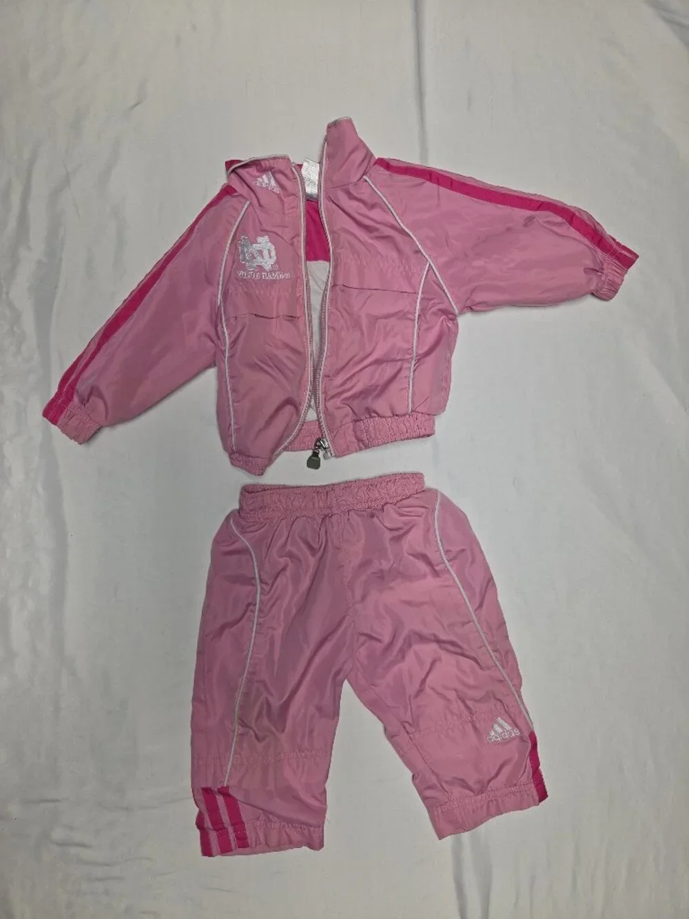 adidas Notre Dame Fighting Irish Pink Tracksuit Set 12 Months